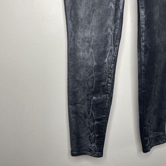 WILLIAM RAST Jeans Womens 29 Metallic Black Python Skinny Sculpted High Rise - Picture 4 of 12